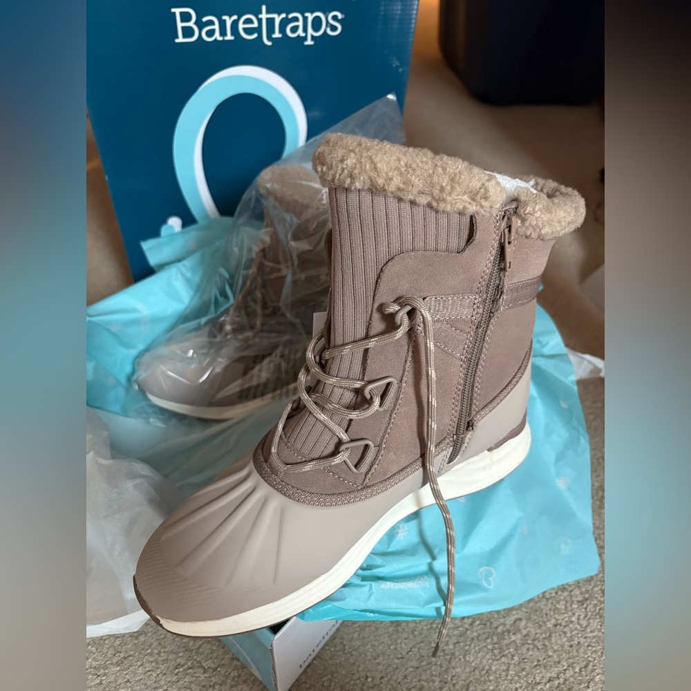 BareTraps Tan and Cream Ankle Boots